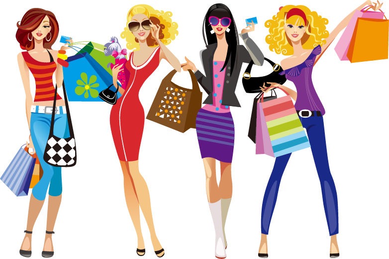 Shopping Girls Vector Illustration | Free Vector Graphics | All ...