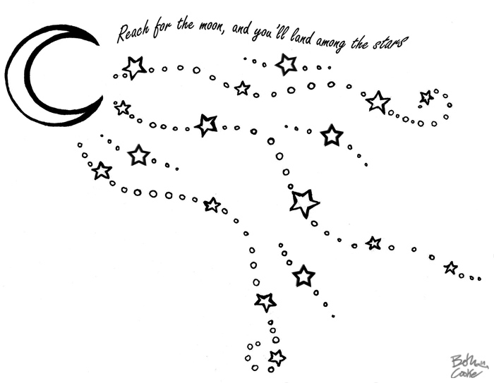 New Outline Moon And Star Tattoos Designs | Tattoobite.com