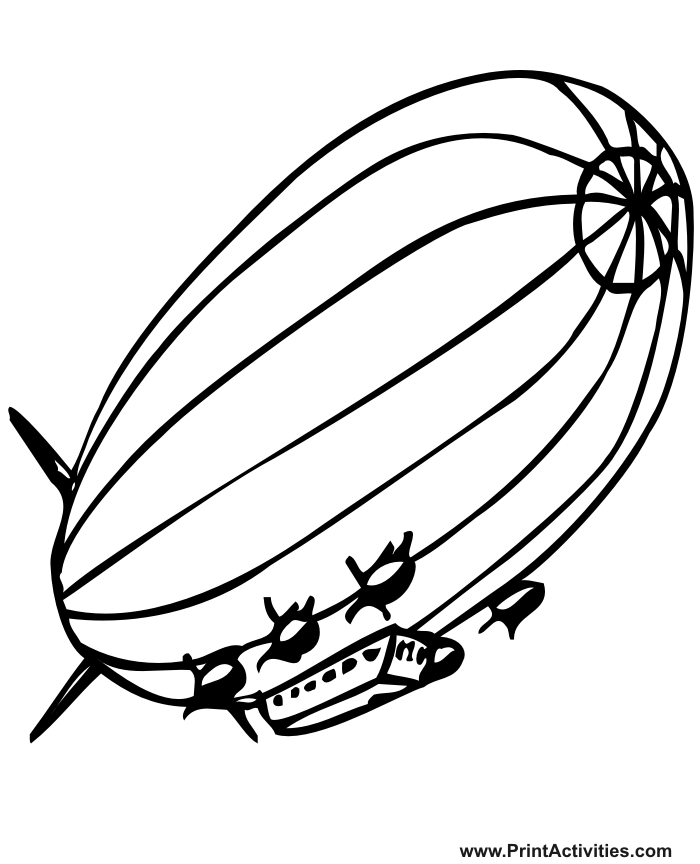 Blimp Coloring Page | Realictic Blimp Drawing | colouring pages ...