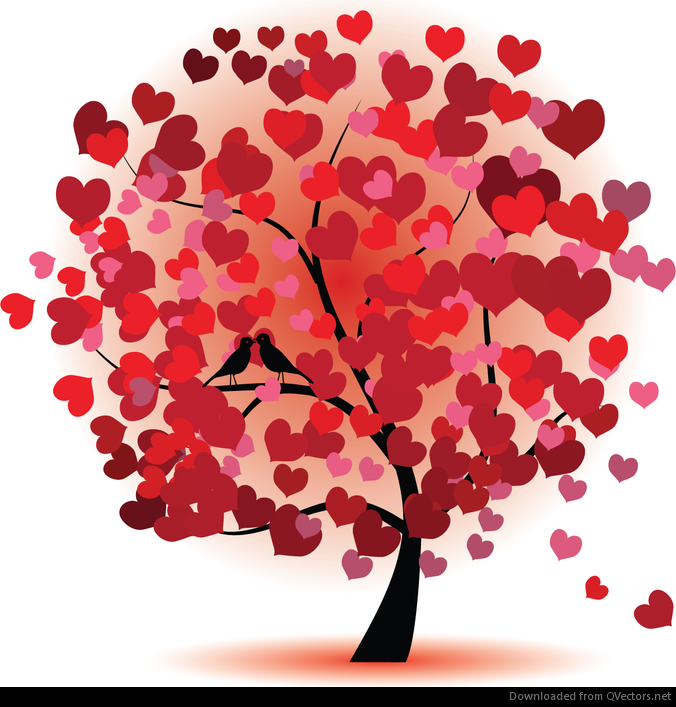 Abstract Love Tree Vector Graphic - Free Vector Download ...