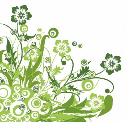 Green Floral Design Vector Graphic Vector flower - Free vector for ...