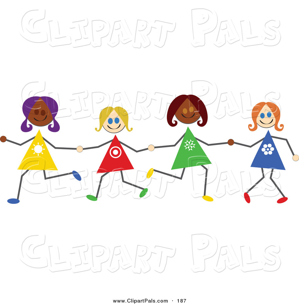 Pal Clipart of Diverse Stick Figure Girls Holding Hands by Prawny ...