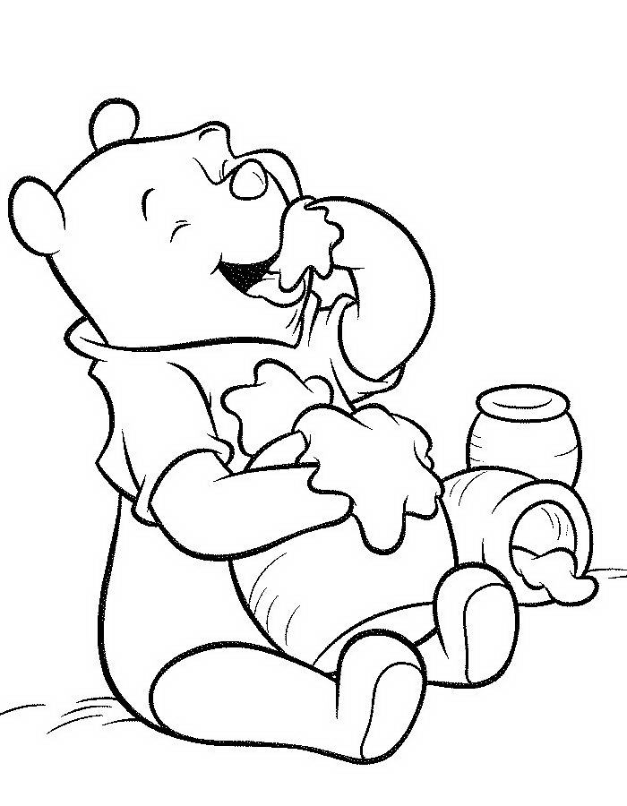 Cartoon Winnie The Pooh Eating Honey Coloring Pages | Disney ...
