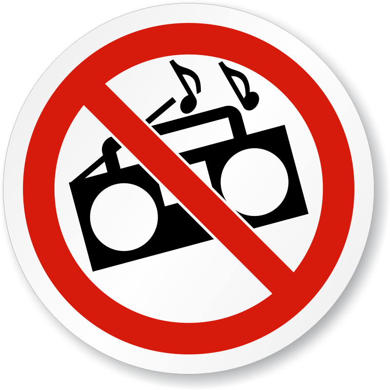 No Loud Music Symbol ISO Prohibition Circular Sign, SKU: IS-1213 ...