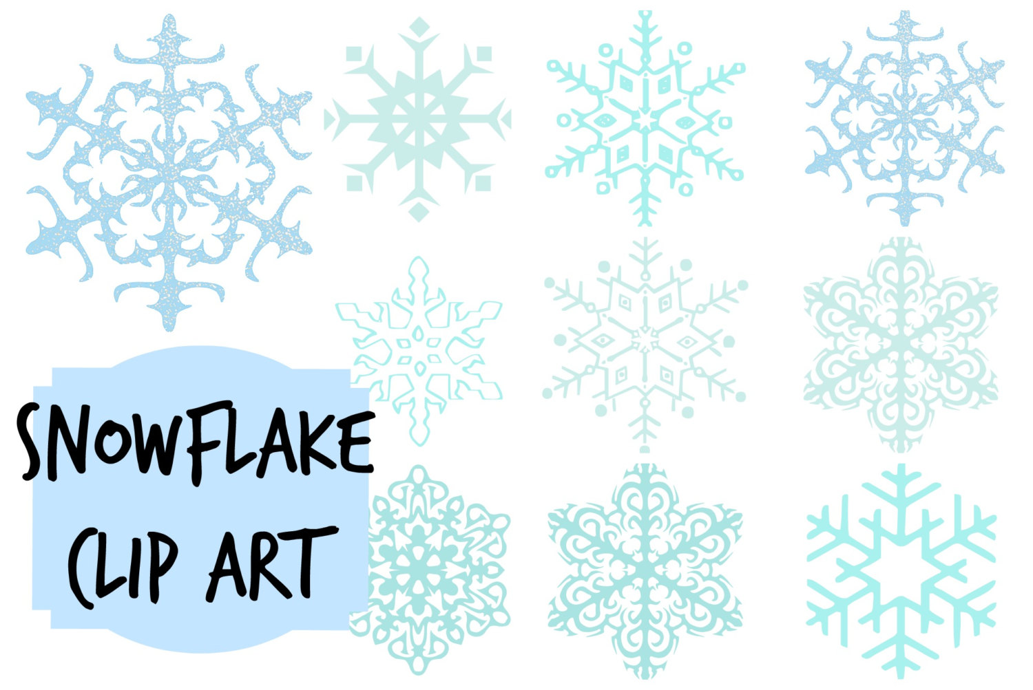 Popular items for snowflakes clip art on Etsy
