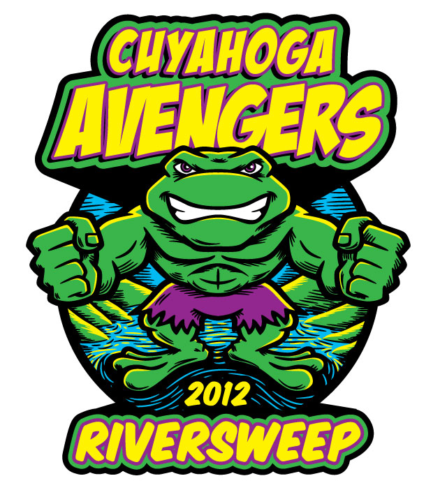 River Sweep 2012 - Cuyahoga Avengers Hulk frog cartoon t-shirt art ...