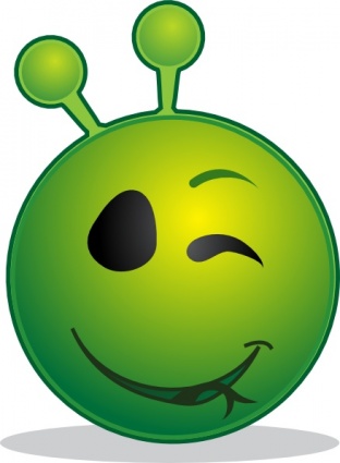 Smiley Green Alien Wink clip art - Download free Other vectors ...