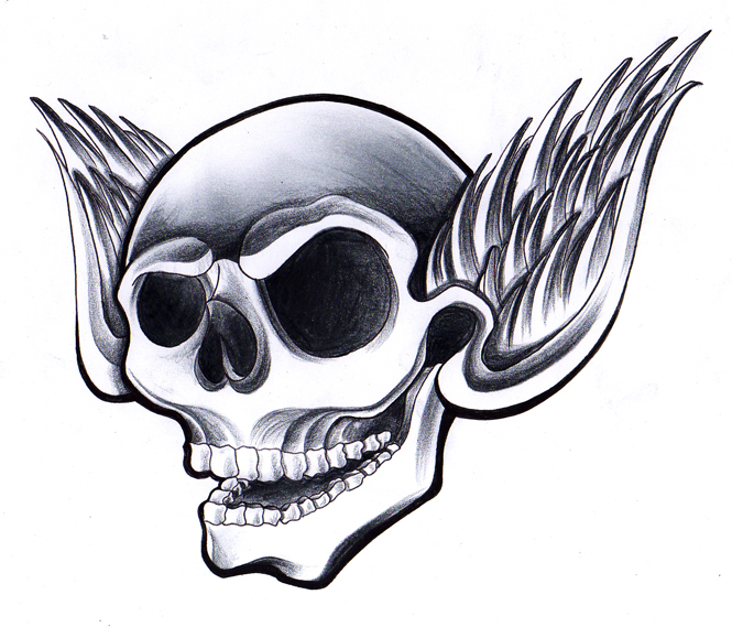 Skull on wings by jerrrroen on DeviantArt