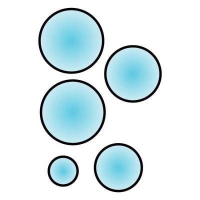 Fish Bubbles Light Blue with Black Outline Wall Decal by Kowalla