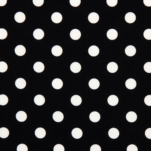 black Michael Miller fabric white polka dots - Dots, Stripes ...