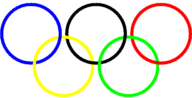 Survo graphics: Olympic rings (curve plotting, parameters depend ...