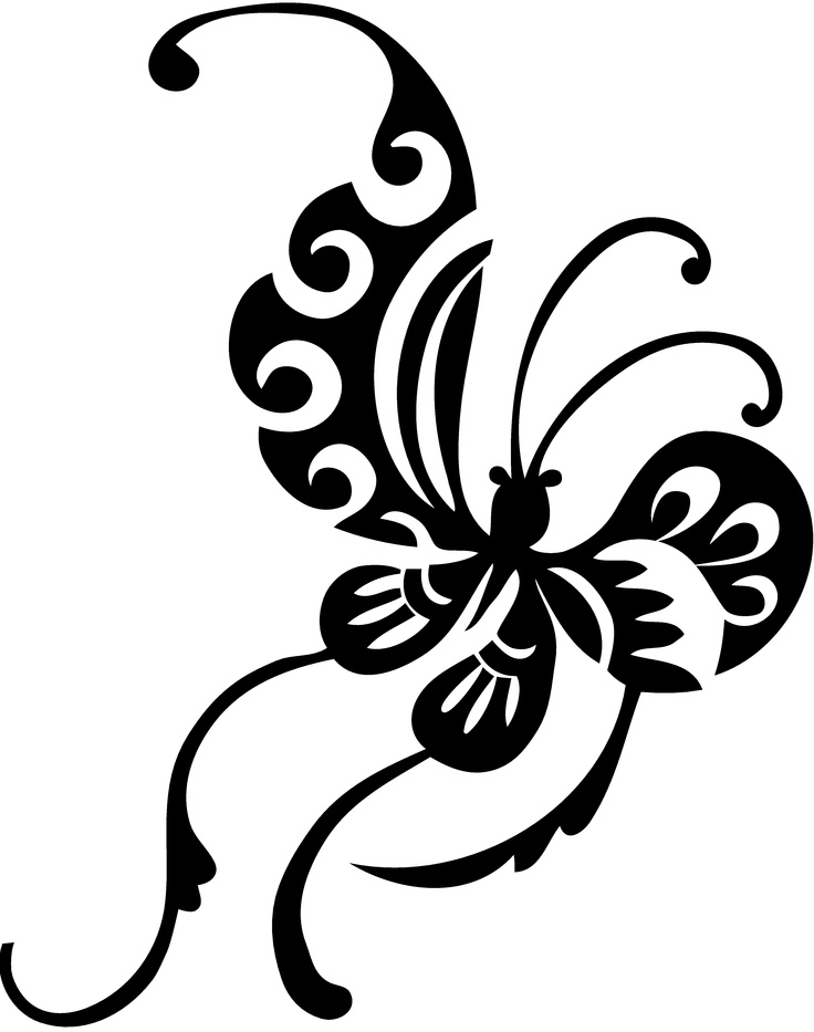 Black butterfly design | Stamps, clip art & SVGs | Pinterest
