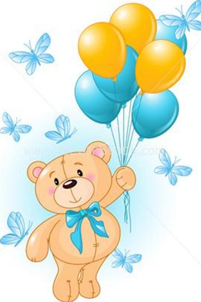 Cute Teddy Bear drawns cartoons wallpaper for iPhone download free