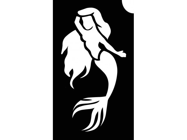Mermaid 03 glitter tattoo stencil