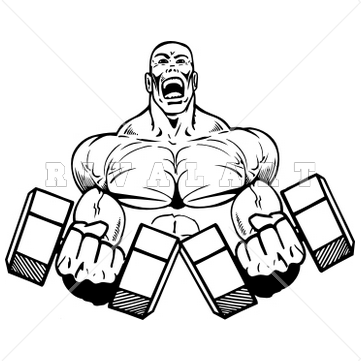 Sports Clipart Image of A Bodybuilder Lifting Free Weights Graphic ...