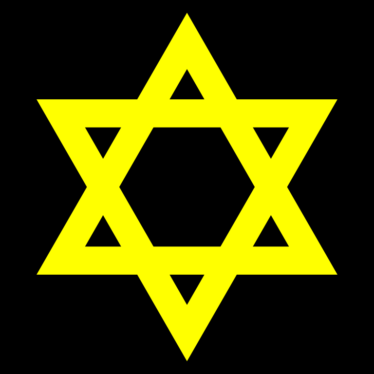 File:Star of David (yellow with black background).svg - Wikimedia ...