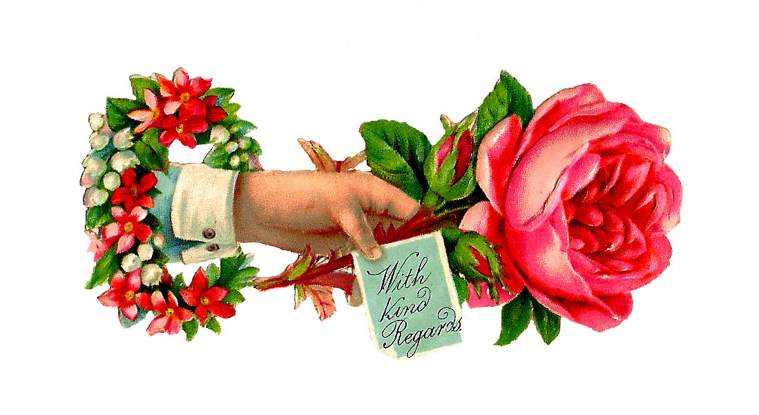 Antique Images: Free Rose Clip Art: Pink Rose Victorian Scrap with ...