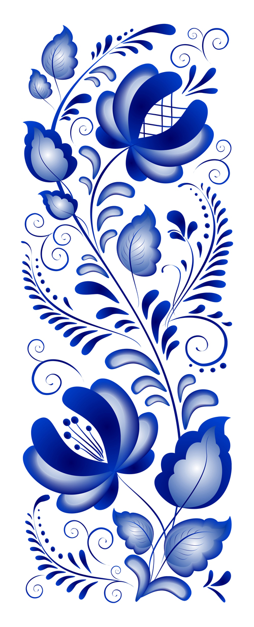 Beautiful blue flower ornaments design vector - Vector Flower free ...