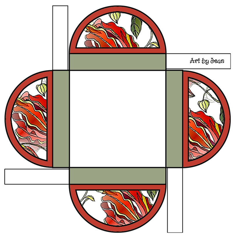 Printable Boxes: Multicolor FLORALS patterns on flat shaped ...