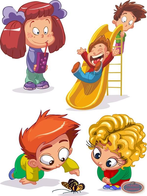 Funny clowns vector illustrations for children