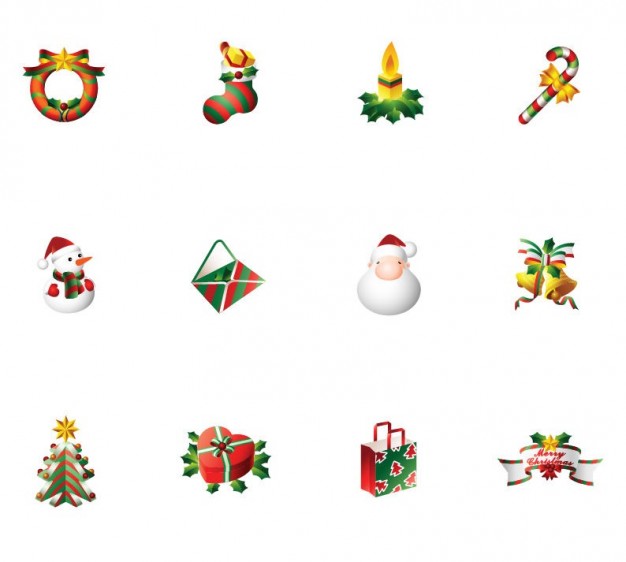 vector set of christmas icons Vector | Free Download
