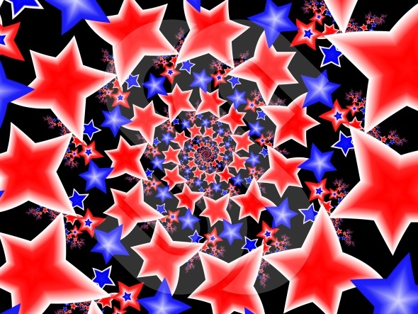 Red White & Blue Stars in Spiral Formation | ShazamImages