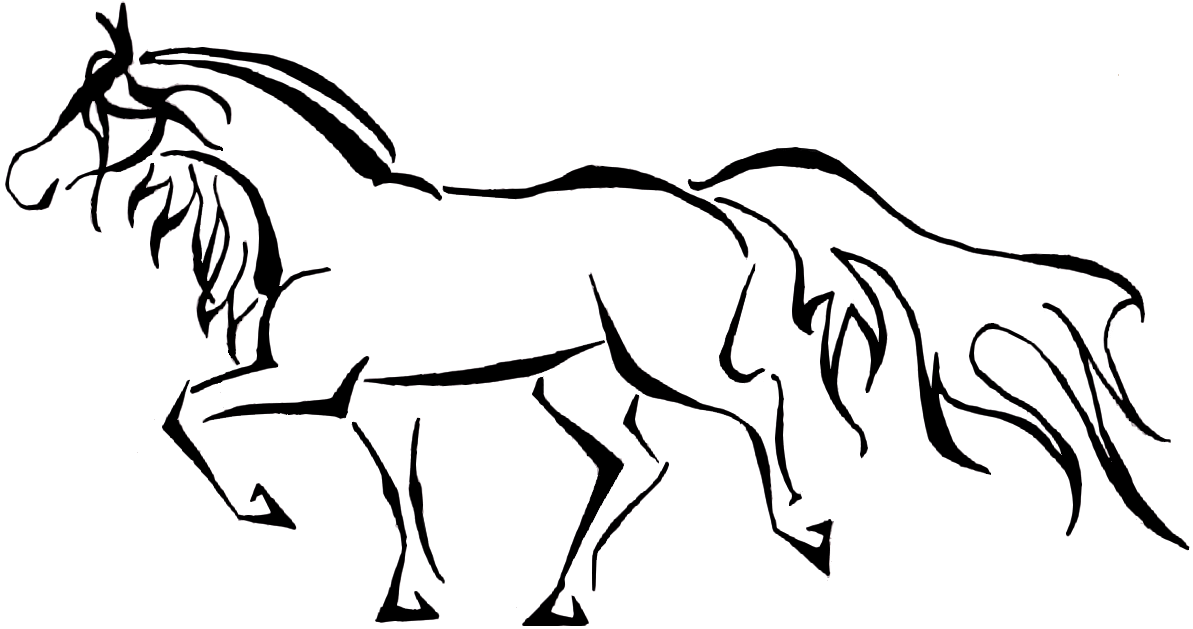 Simple Horse Outline Drawings Images & Pictures - Becuo