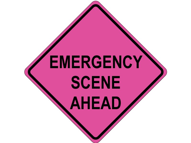 EMERGENCY SCENE AHEAD - Roll-Up Signs - Online Store