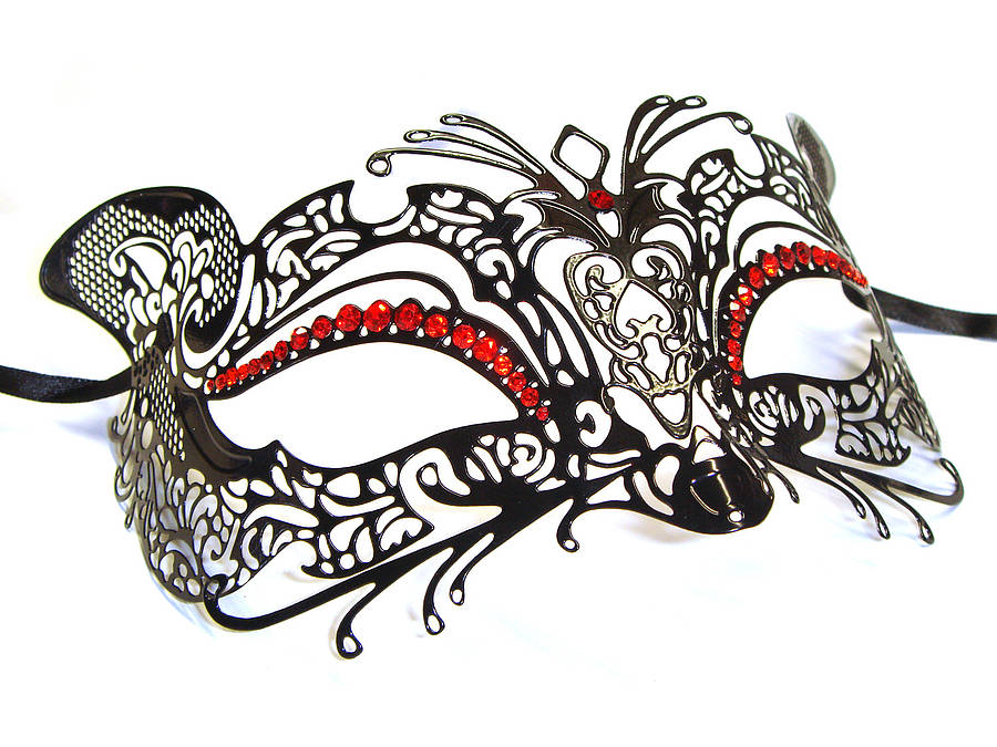 filigree venetian masquerade red el gato mask by hannah makes ...