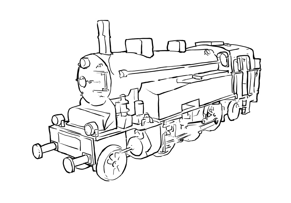 Train Engine Outline Cake Ideas and Designs