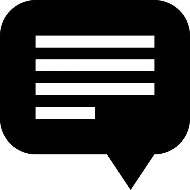 Black speech bubble with text lines Icons | Free Download