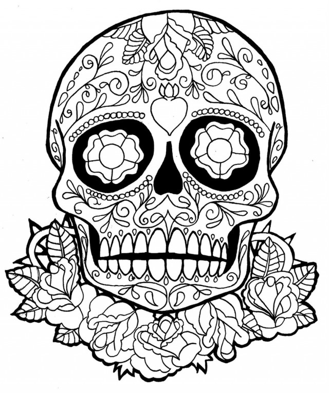 Fun Pages Of Sugar Skulls To Print And Skull Colouring Tattoo ...