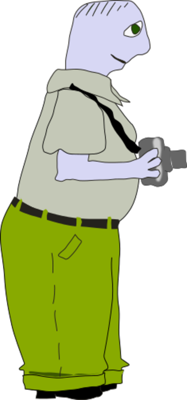 Man Standing Holding Camera Photographer - vector Clip Art