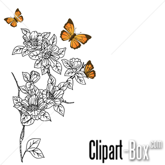 CLIPART FLOWERS AND BUTTERFLIES | Royalty free vector design