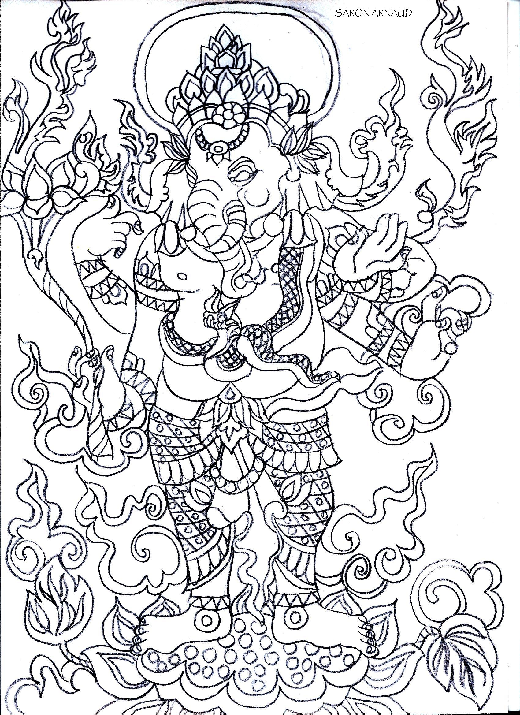 Sketch Of Ganesha By Saron Arnaud | DesiPainters.com