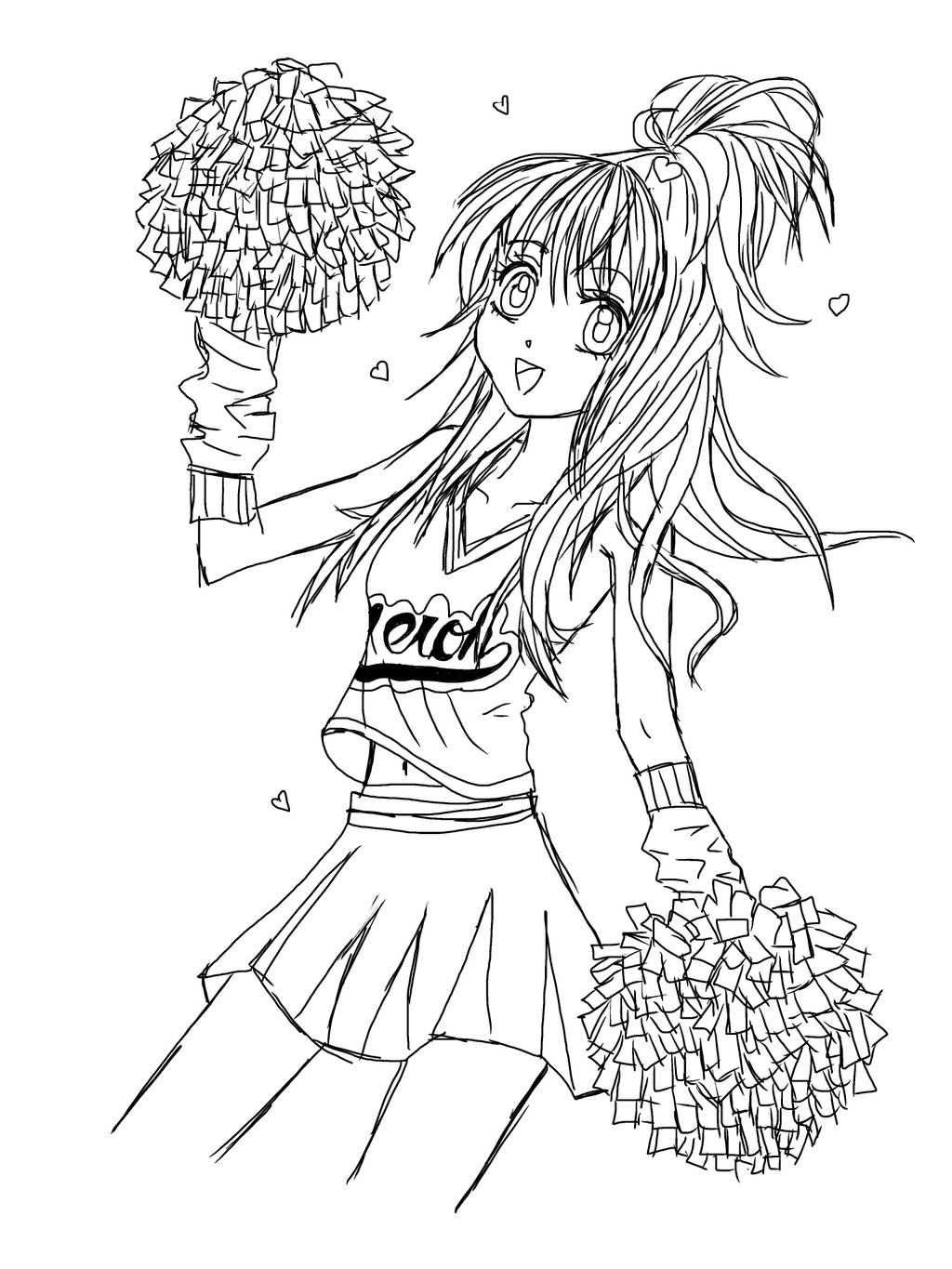 Cheerleading Coloring Pages | SelfColoringPages.com