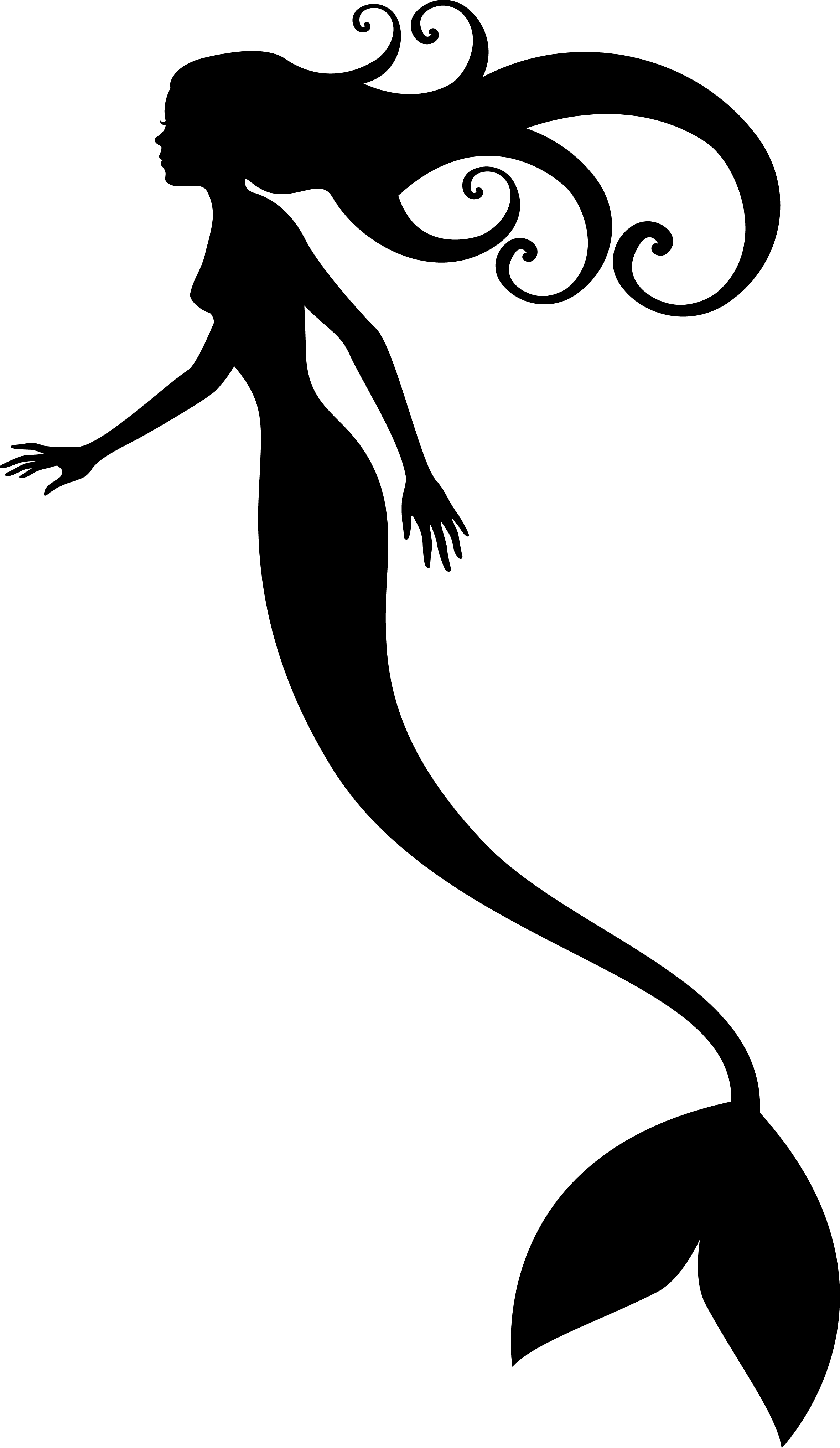 Mermaid Tail Silhouette | Clipart Panda - Free Clipart Images