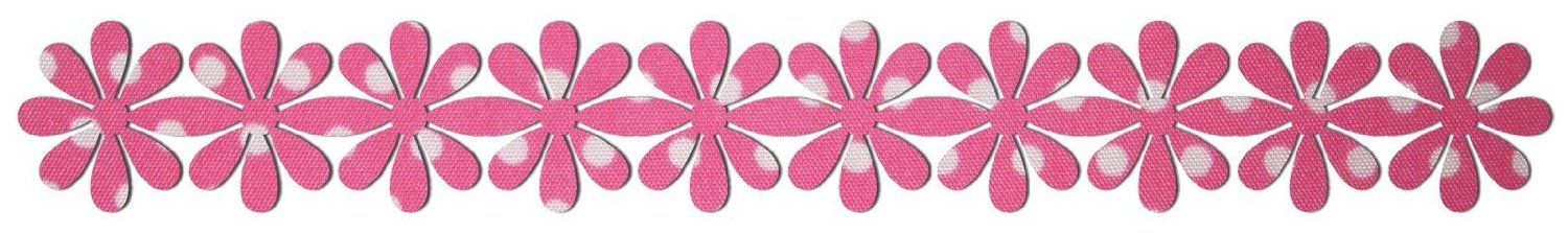 Amazon.com: Polkadot Border Line Daisy Flower Iron-On Fabric Transfer