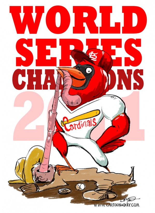 St. Louis Cardinals Win 2011 World Series ❤ Cartoon