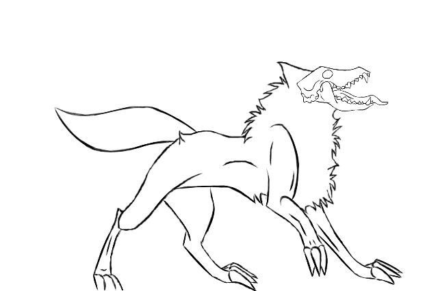 Skull Wolf Outline by ThePiercedWolf on DeviantArt