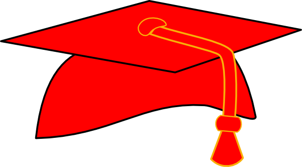 Graduation Cap Black and White Clipart