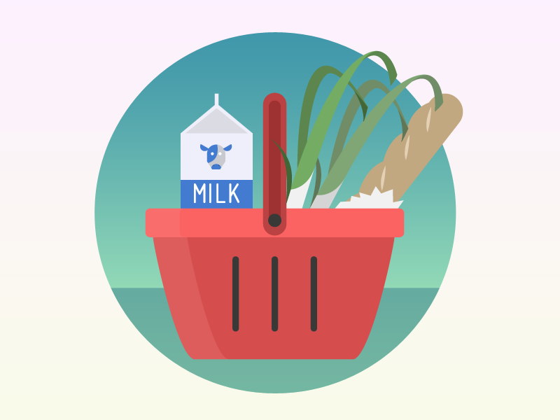 Dribbble - Grocery Shopping by Stephanie Harjo