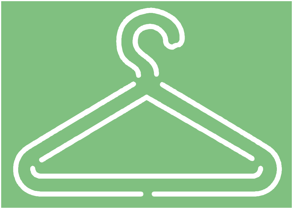 OnlineLabels Clip Art - Clothes Hanger - White Stroke