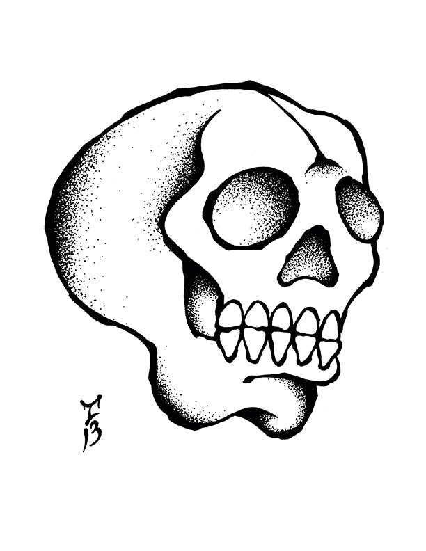 SKULL original pen and ink drawing from Devils Head Productions on ...