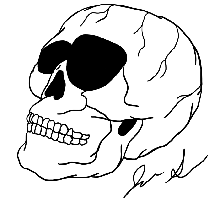 Outlined Skull by josesayshey on deviantART