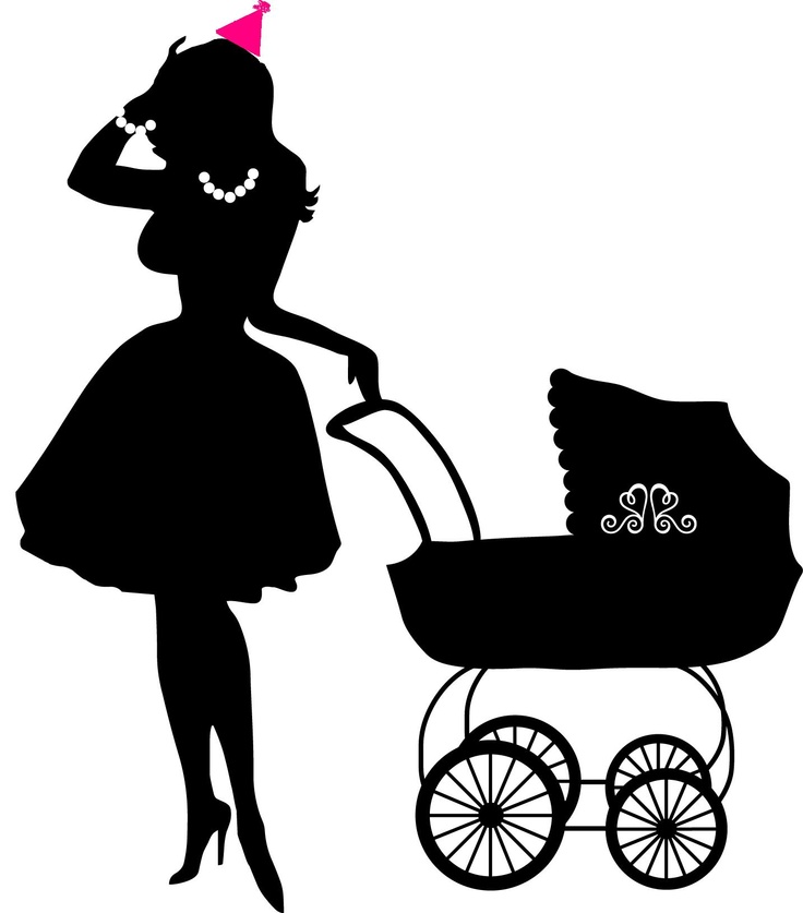 Young Mother with baby buggy | Siluetas | Pinterest