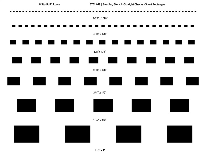 Banding Stencil - Straight Checks - Short Rectangle