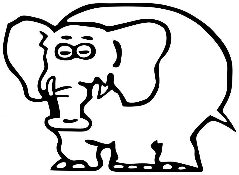 Cartoon Elephant Black And White - Gallery