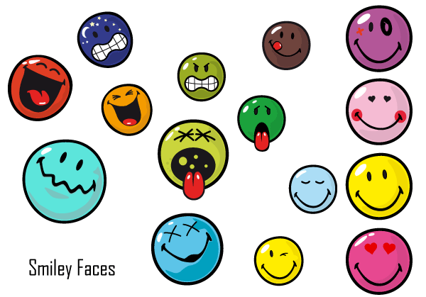 Free Ai Smiley Face Vector Pack | Free Download Cartoon Emoticons ...