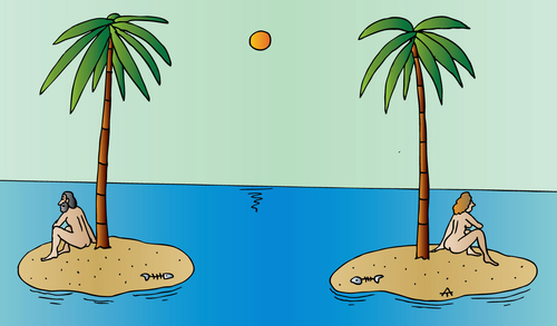 Desert Islands By Alexei Talimonov | Love Cartoon | TOONPOOL